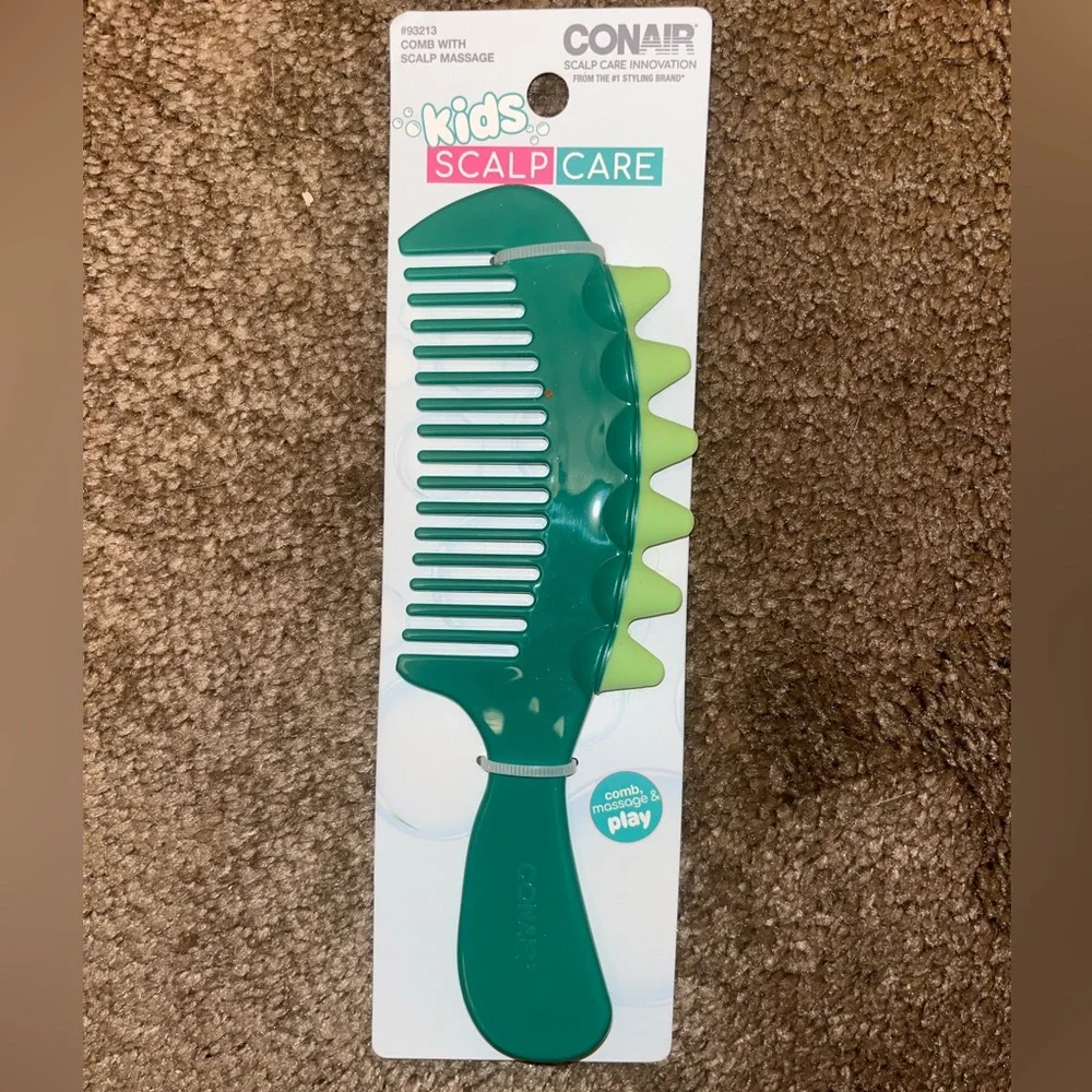 Conair Kids Green Comb w| Scales for Scalp Massage *BRAND NEW/ NEVER USED*